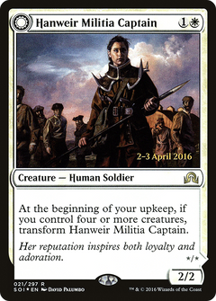 Hanweir Militia Captain // Westvale Cult Leader (021) (Prerelease) (PSOI) - Foil
