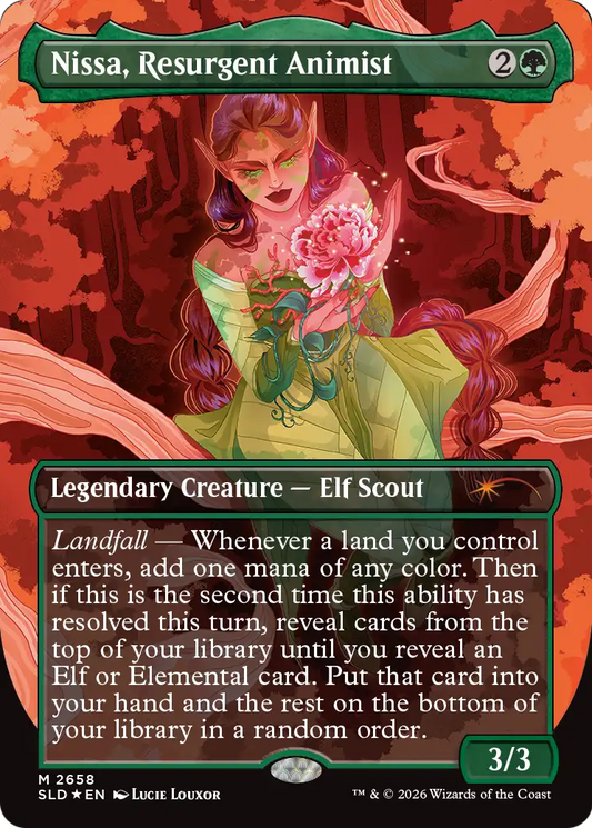 Nissa, Resurgent Animist (2658) (Borderless) (SLD) - Foil