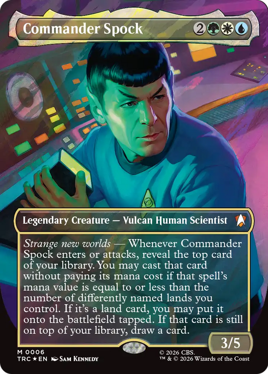 Commander Spock (0006) (Borderless) (TRC) - Surge Foil