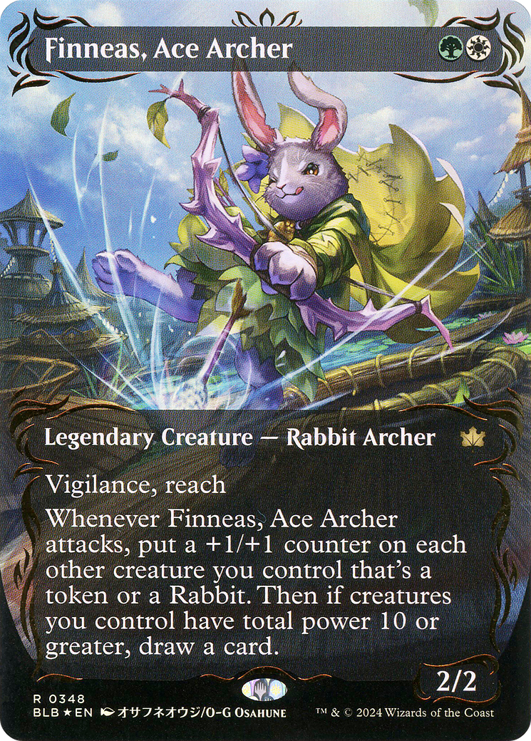 Finneas, Ace Archer (0348) (Borderless) (Showcase) - Raised Foil