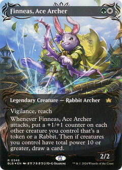 Finneas, Ace Archer (0348) (Borderless) (Showcase) - Raised Foil