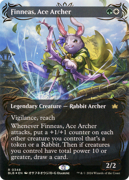 Finneas, Ace Archer (0348) (Borderless) (Showcase) - Raised Foil