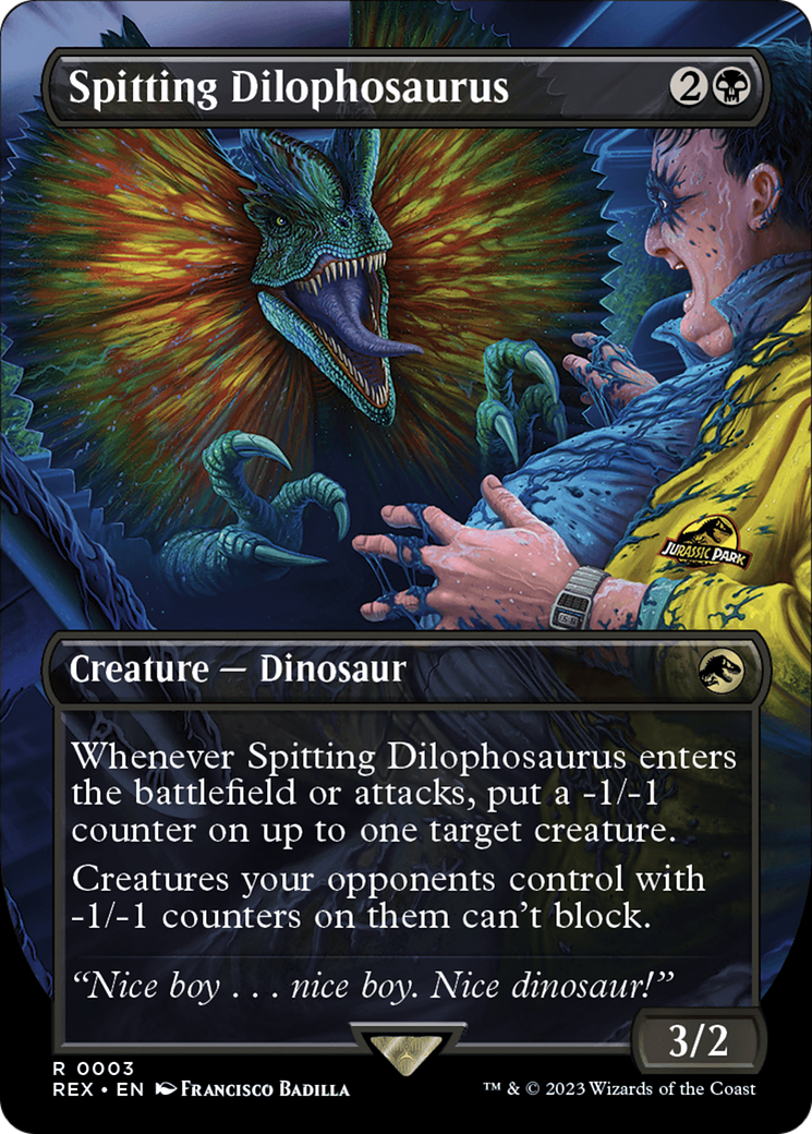 Spitting Dilophosaurus (0003) (Borderless) - Foil