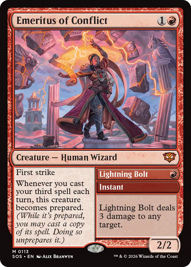 Emeritus of Conflict // Lightning Bolt (SOS) - Foil