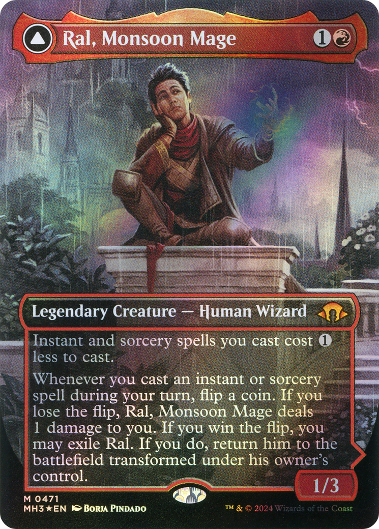 Ral, Monsoon Mage // Ral, Leyline Prodigy (0471) (Borderless) (MH3) - Textured Foil