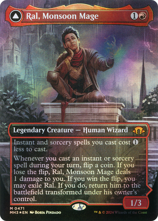 Ral, Monsoon Mage // Ral, Leyline Prodigy (0471) (Borderless) (MH3) - Textured Foil