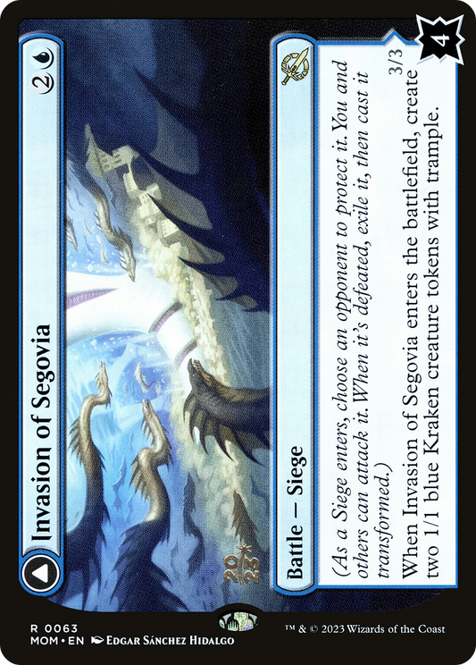 Invasion of Segovia // Caetus, Sea Tyrant of Segovia (0063) (Prerelease) (PMOM) - Foil