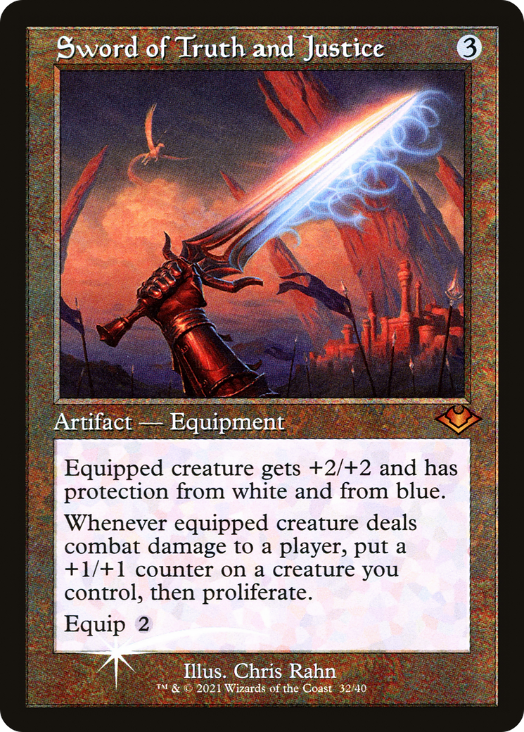 Sword of Truth and Justice (032) (Retro Frame) - Foil Etched