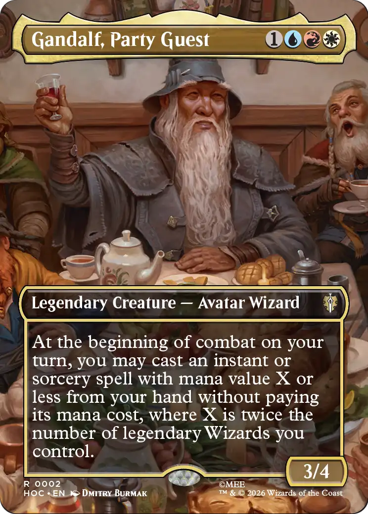 Gandalf, Party Guest (0002) (Borderless) (HOC) - Foil