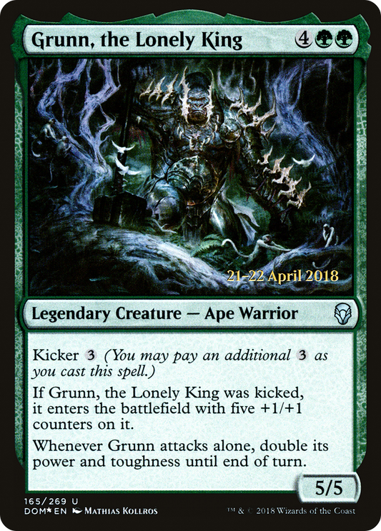 Grunn, the Lonely King (165) (Prerelease) - Foil