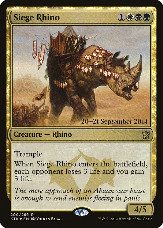 Siege Rhino (200) (Prerelease) - Foil