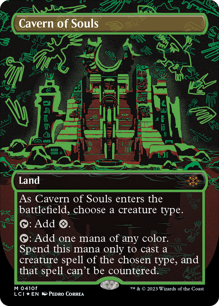 Cavern of Souls (0410f) (Borderless) - Neon Ink