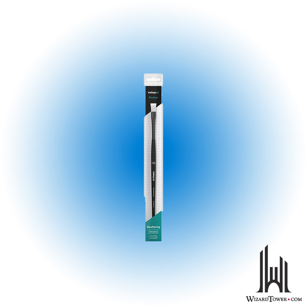 Vallejo Weathering Flat Synthetic Brush - Medium