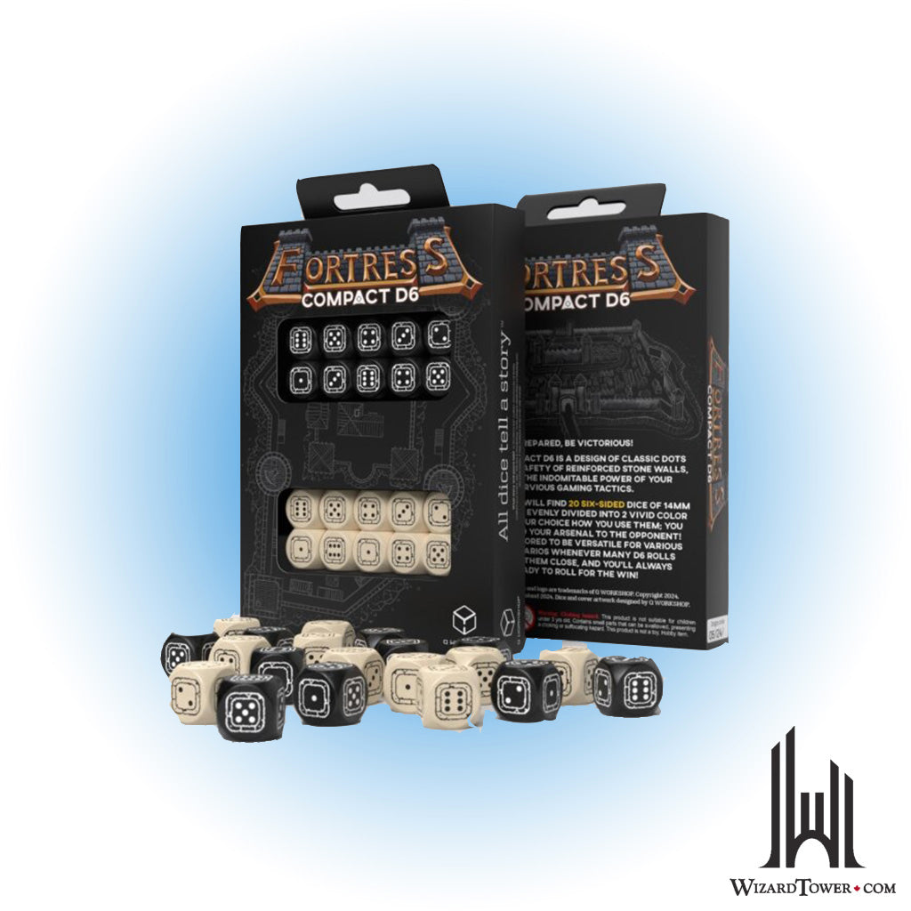 Dice Set - Fortress Compact Black / Beige d6 20ct