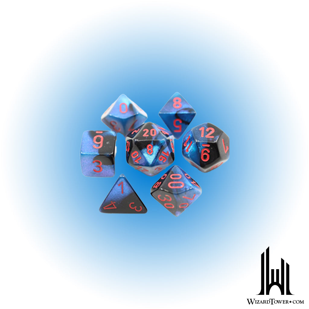 Dice Set - Gemini Black-Starlight / Red Mini 7ct