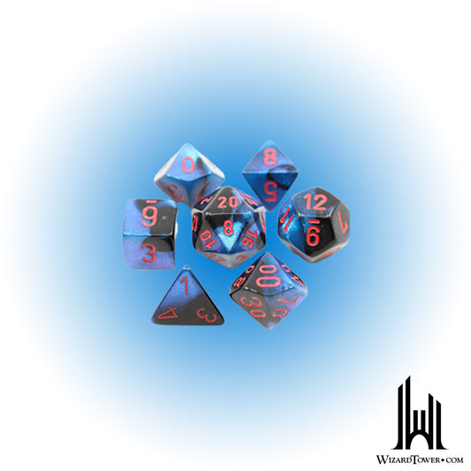 Dice Set - Gemini Black-Starlight / Red Mini 7ct