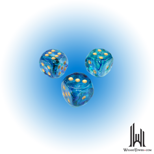 Individual Dice - Nebula Oceanic / Gold Luminary 30mm d6