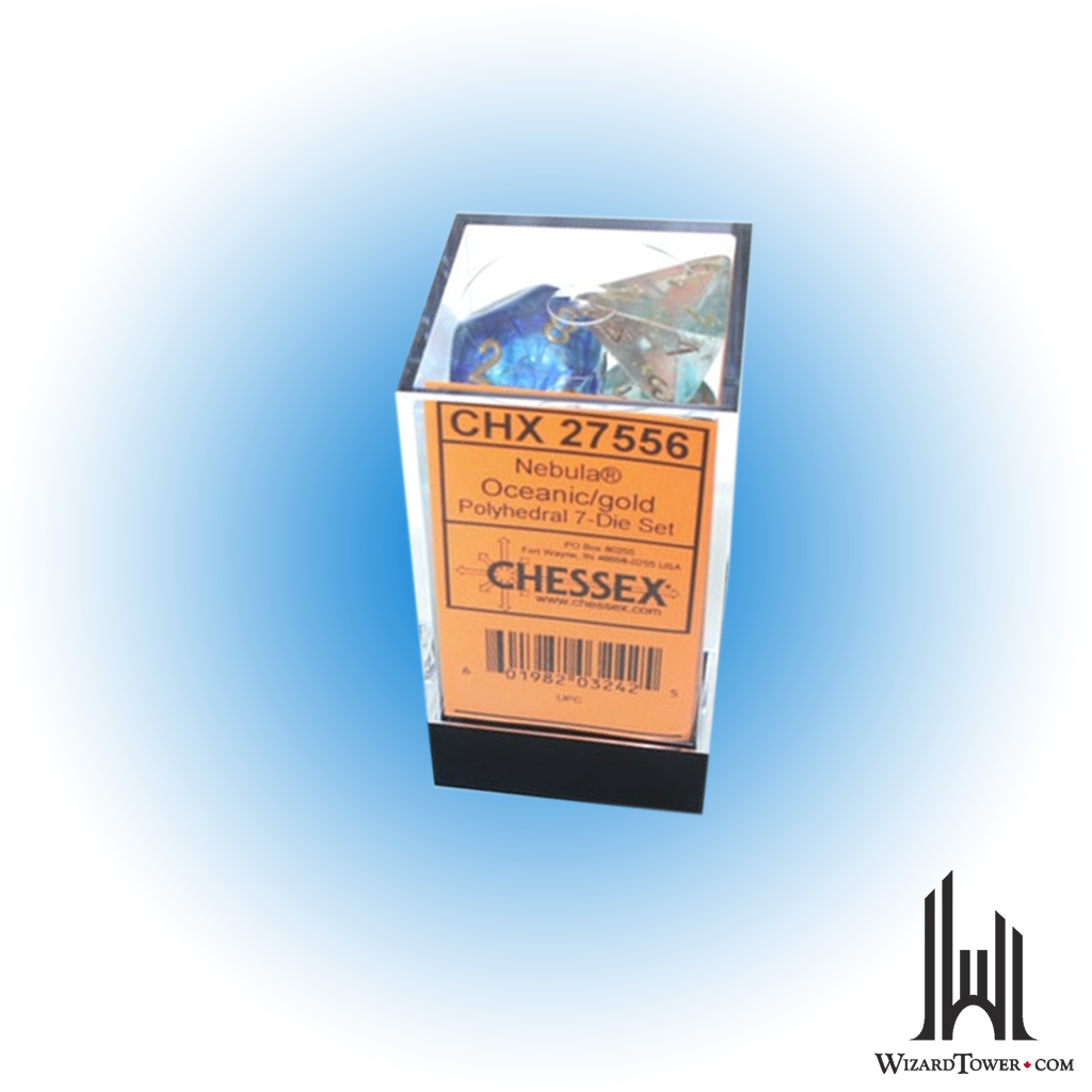 Dice Set - Nebula Oceanic / Gold Luminary 7ct