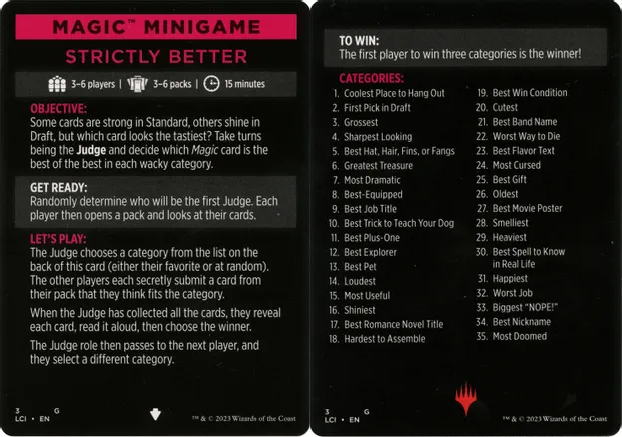 Magic Minigame: Strictly Better (MLCI)