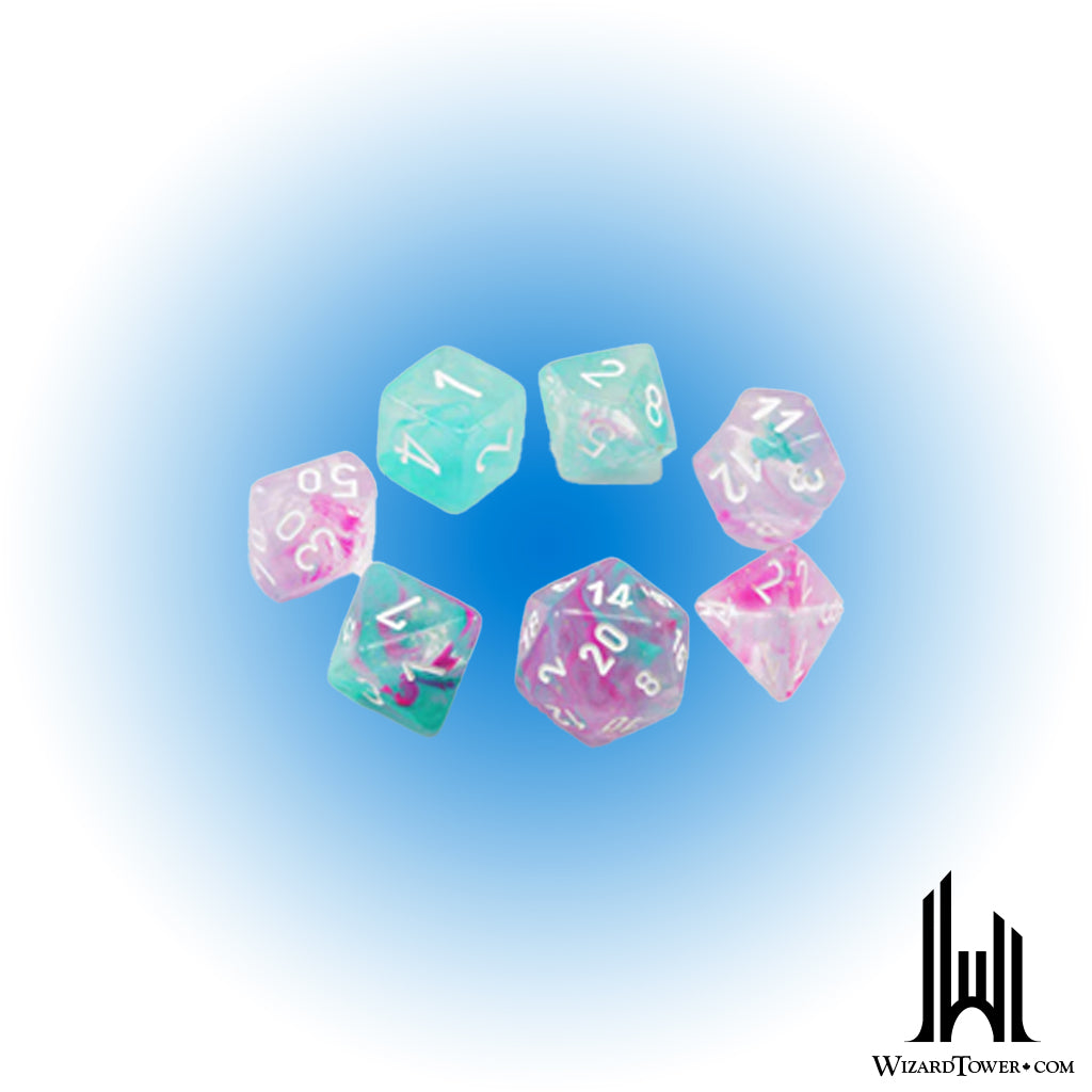 Dice Set - Nebula Wisteria / White Mini 7ct