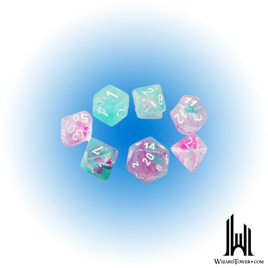 Dice Set - Nebula Wisteria / White Mini 7ct