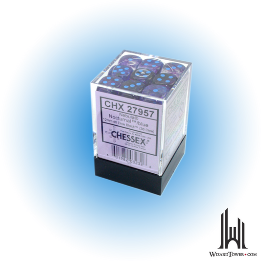Dice Set - Nebula Nocturnal / Blue Luminary 12mm d6 36ct