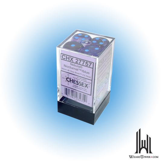 Dice Set - Nebula Nocturnal / Blue Luminary 16mm d6 12ct