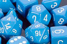 Dice Set - Opaque Light Blue / White 7ct