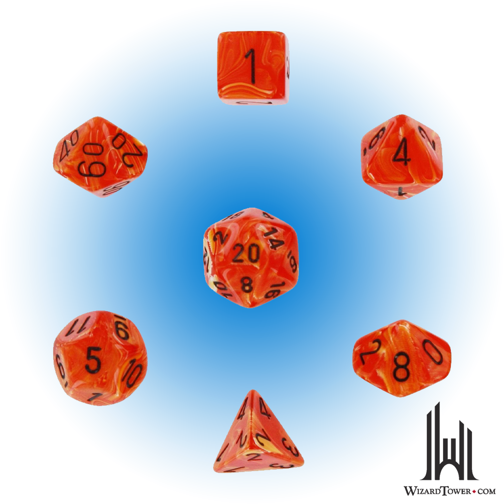 Dice Set - Vortex Orange / Black 7ct