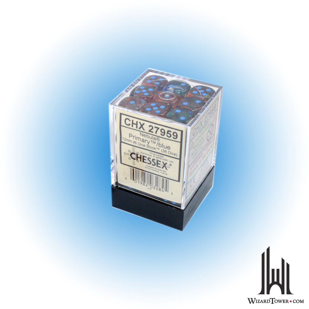 Dice Set - Nebula Primary / Turquoise Luminary 12mm d6 36ct