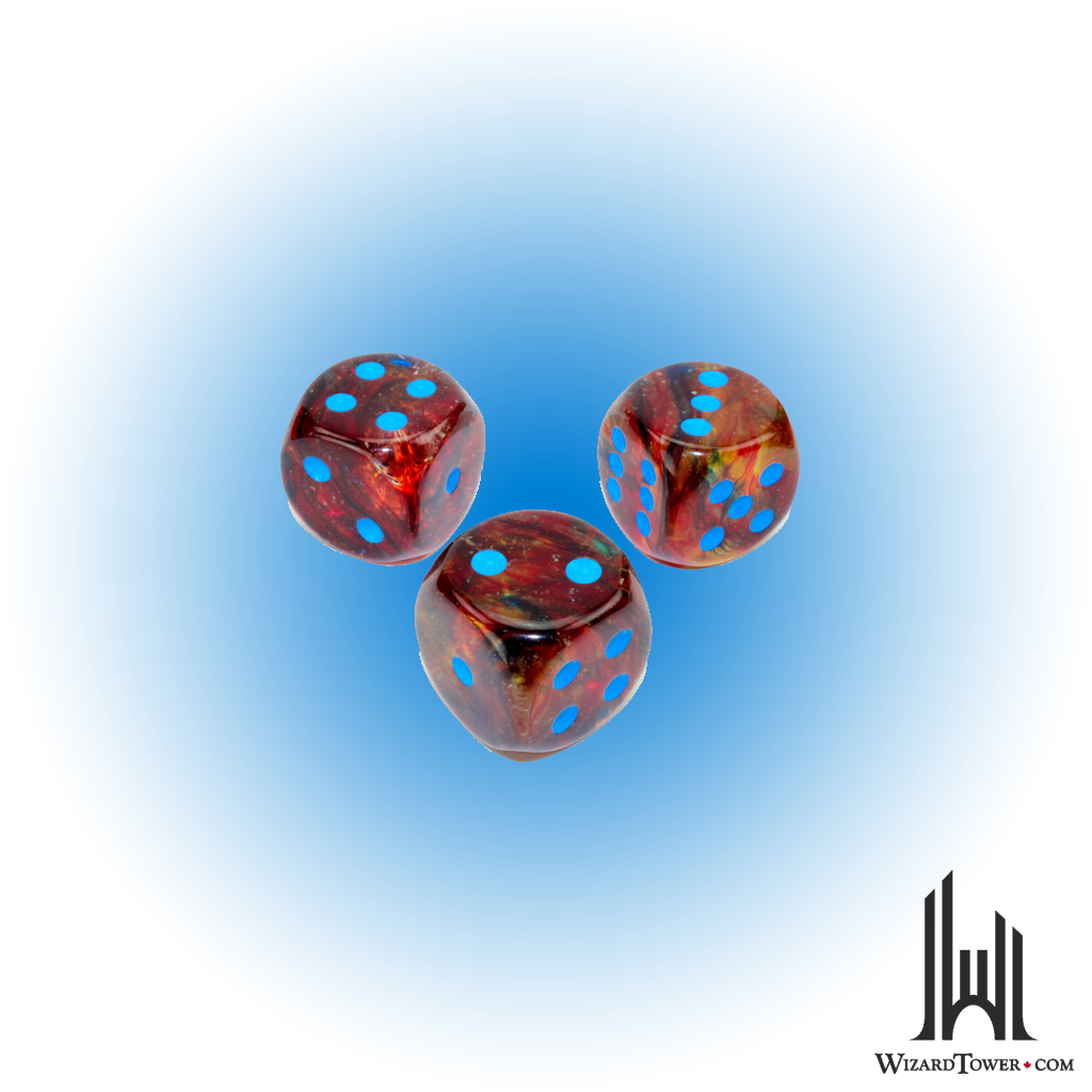 Individual Dice - Nebula Primary / Turquoise Luminary 30mm d6