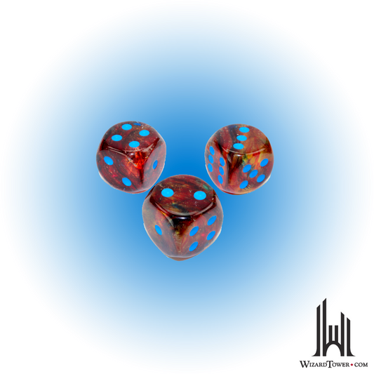 Individual Dice - Nebula Primary / Turquoise Luminary 30mm d6