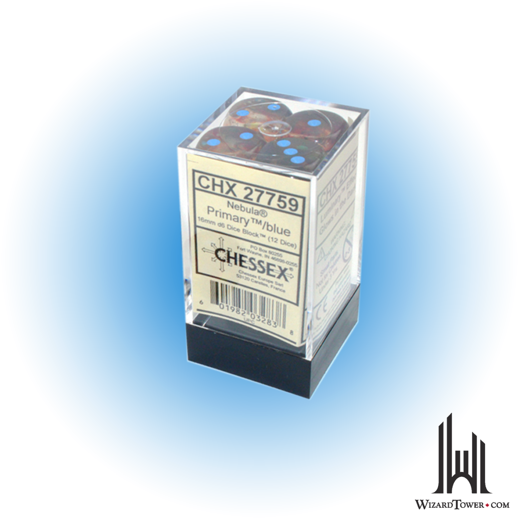 Dice Set - Nebula Primary / Turquoise 16mm d6 12ct