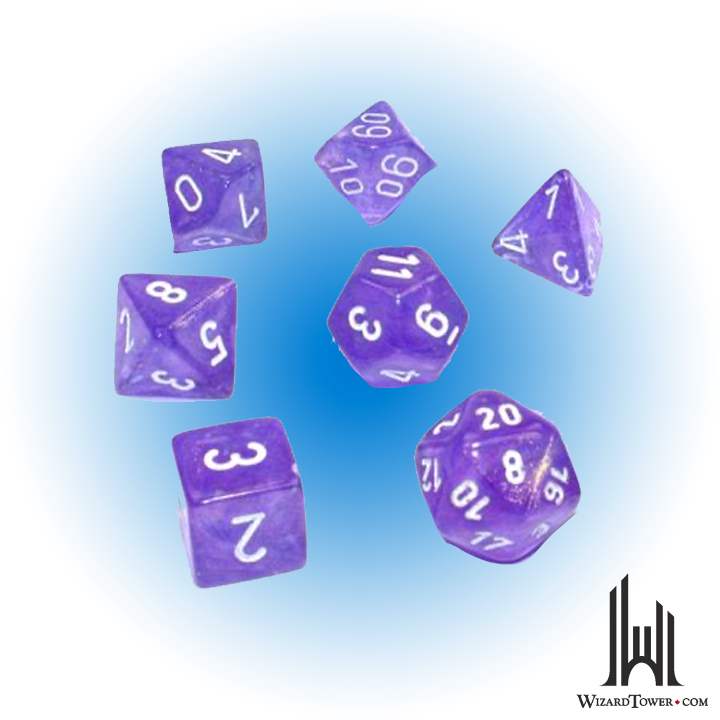 Dice Set - Borealis Purple / White Luminary 7ct