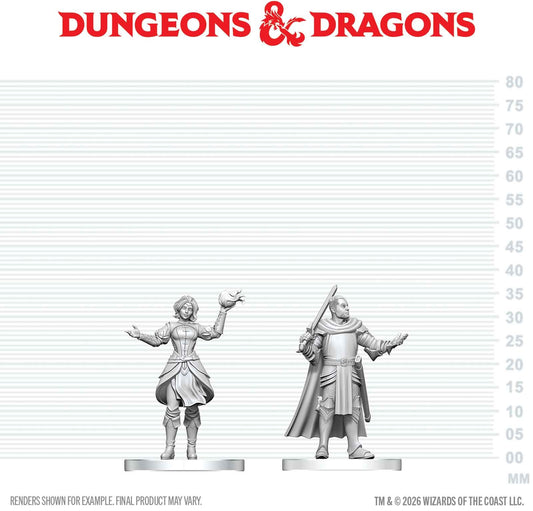 Unpainted Miniature - Dungeons & Dragons - Knight & Mage Apprentice