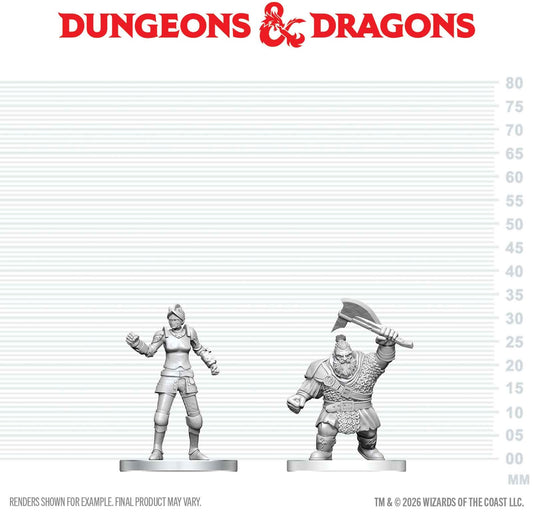 Unpainted Miniature - Dungeons & Dragons - Cultist of Bane & Dwarf Zhentilar Soldier