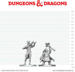 Unpainted Miniature - Dungeons & Dragons - Tiefling Bard & Dwarf Cleric