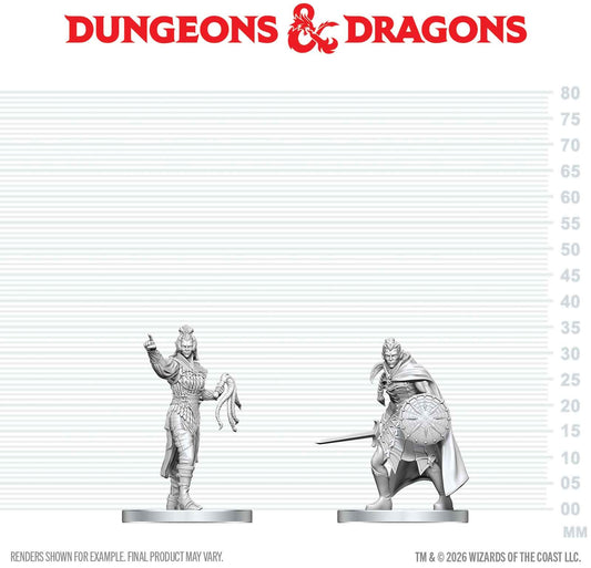 Unpainted Miniature - Dungeons & Dragons - Drow Elite Warrior & Drow Priestess of Lolth