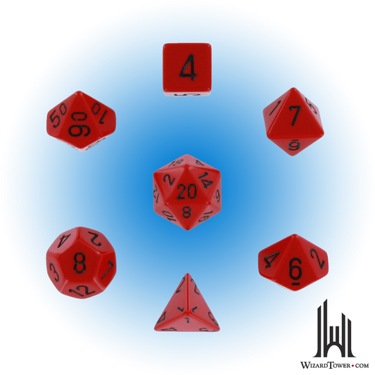 Dice Set - Opaque Red / Black 7ct