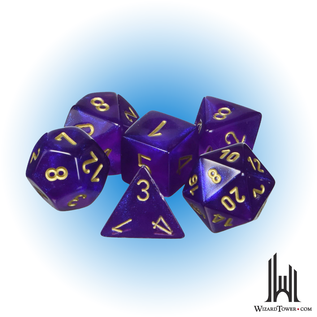 Dice Set - Borealis Royal Purple / Gold Luminary 7ct