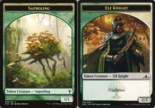 Elf Knight (004) // Saproling (008) Double-Sided Token (TGK)