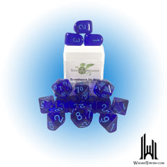 Dice Set - Translucent Black / Light Blue 15ct