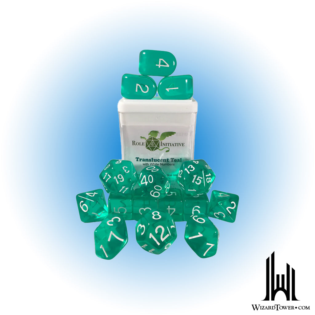 Dice Set - Translucent Teal 15ct