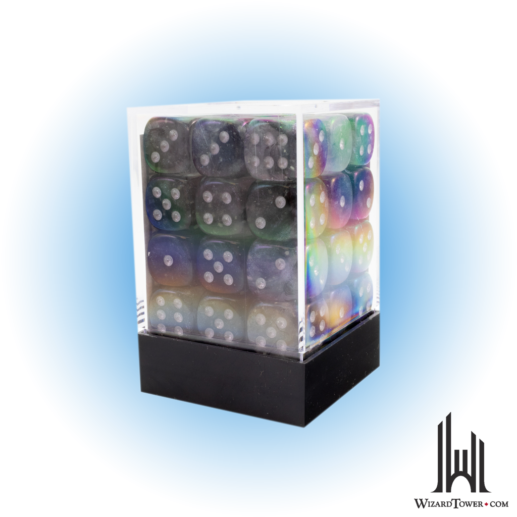 Dice Set - Borealis Light Smoke / Silver Luminary 12mm d6 36ct