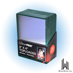 Toploader - Green Border 3" x 4" Pack of 25