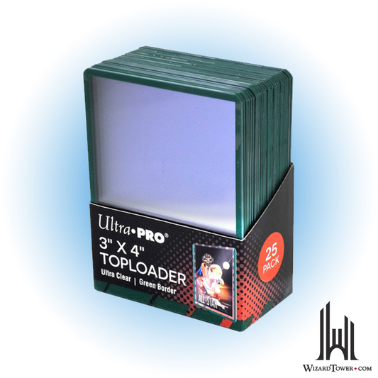 Toploader - Green Border 3" x 4" Pack of 25