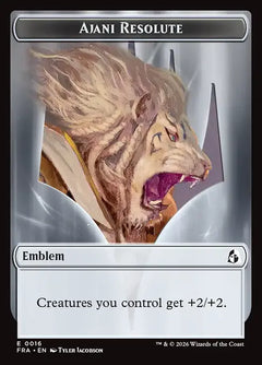 Ajani Resolute (0016) // Ajani's Pridemate (0002) Double-Sided Token (TFRA)