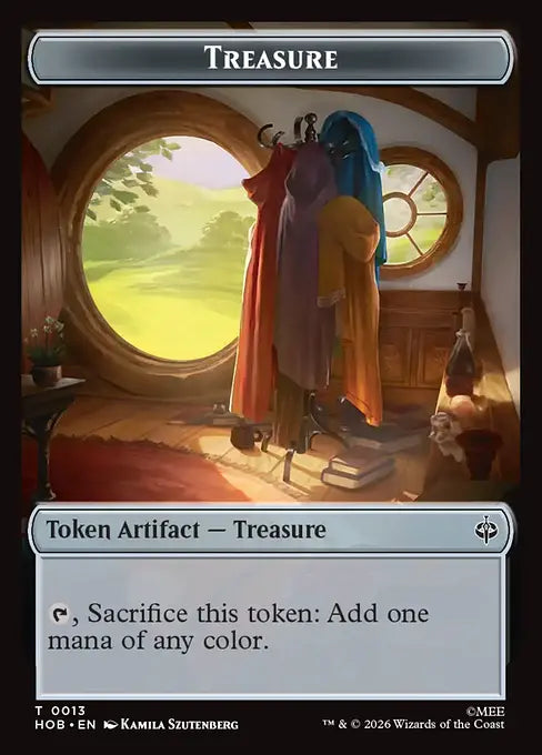 Elf (0008) // Treasure (0013) Double-Sided Token - Foil