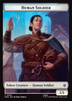 Human Soldier (0002) // Treasure (0013) Double-Sided Token - Foil