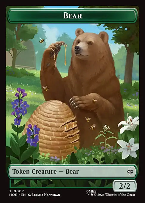 Bear (0002) // Stone Boulder (0011) Double-Sided Token - Foil